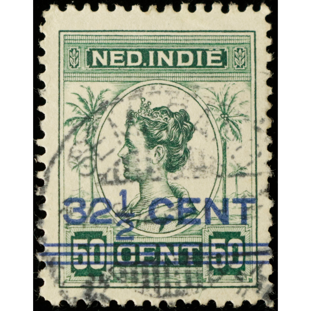 แสตมป์ Dutch Hendia 1915 Ratu Wilhelmina Overprint 321⁄2 Cent