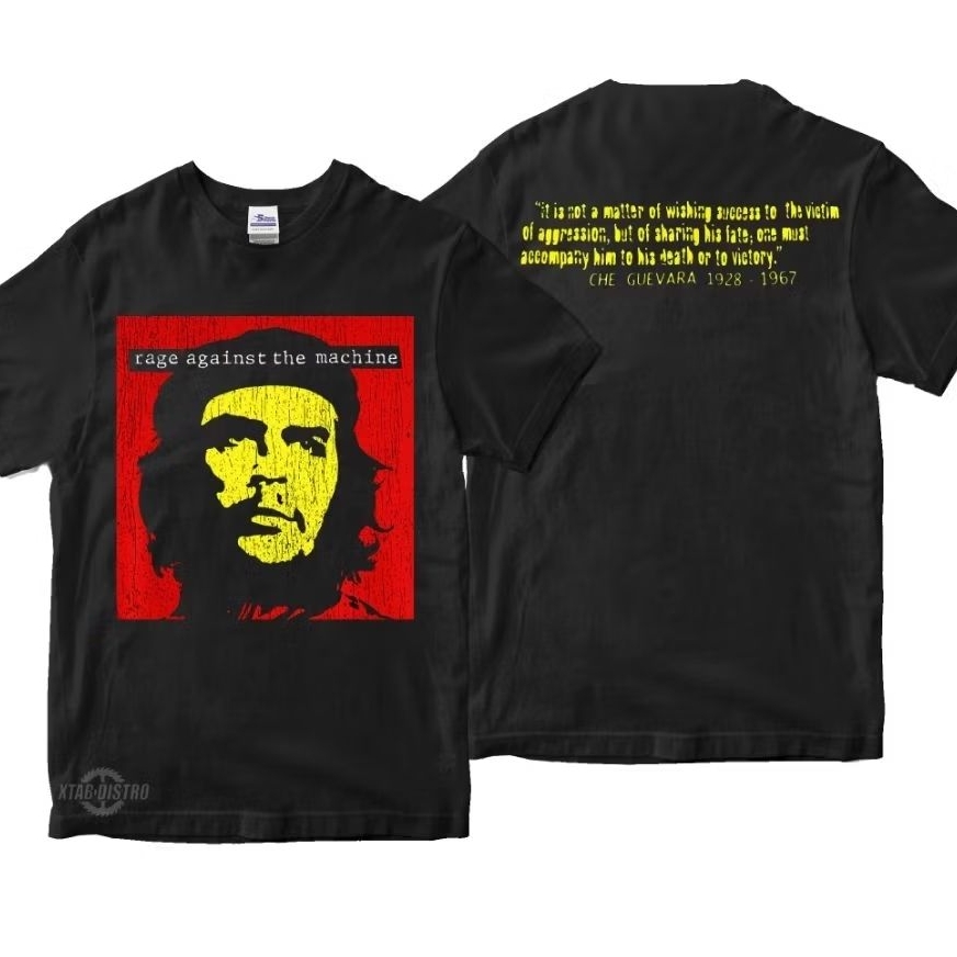 RAGE AGINST THE MACHINE เสื้อยืด - CHE GUVARA เสื้อยืดวงดนตรี ratm rock pop โลหะในตัว plastisol xtab distro