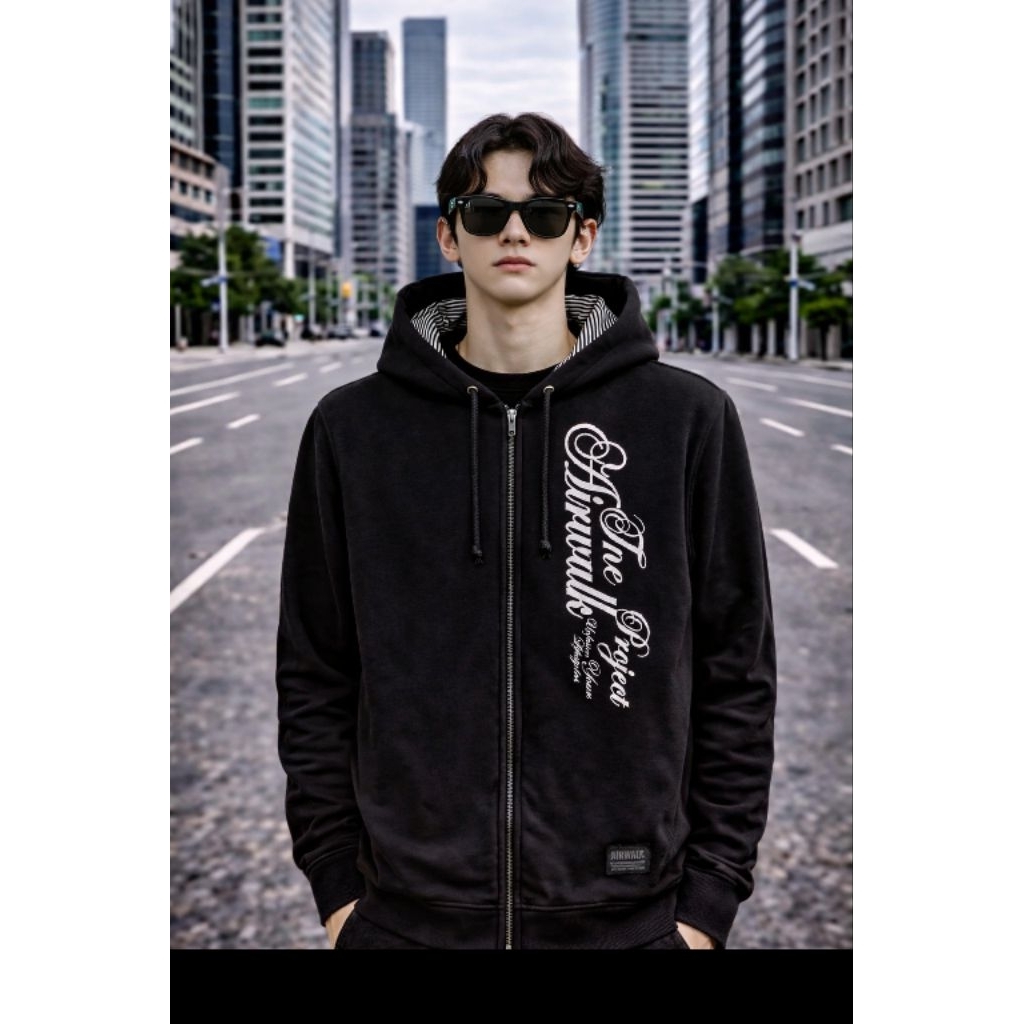 เสื้อฮู้ดมีซิป AIRWALK 0R1 ไซส์ L (P72 x L57)