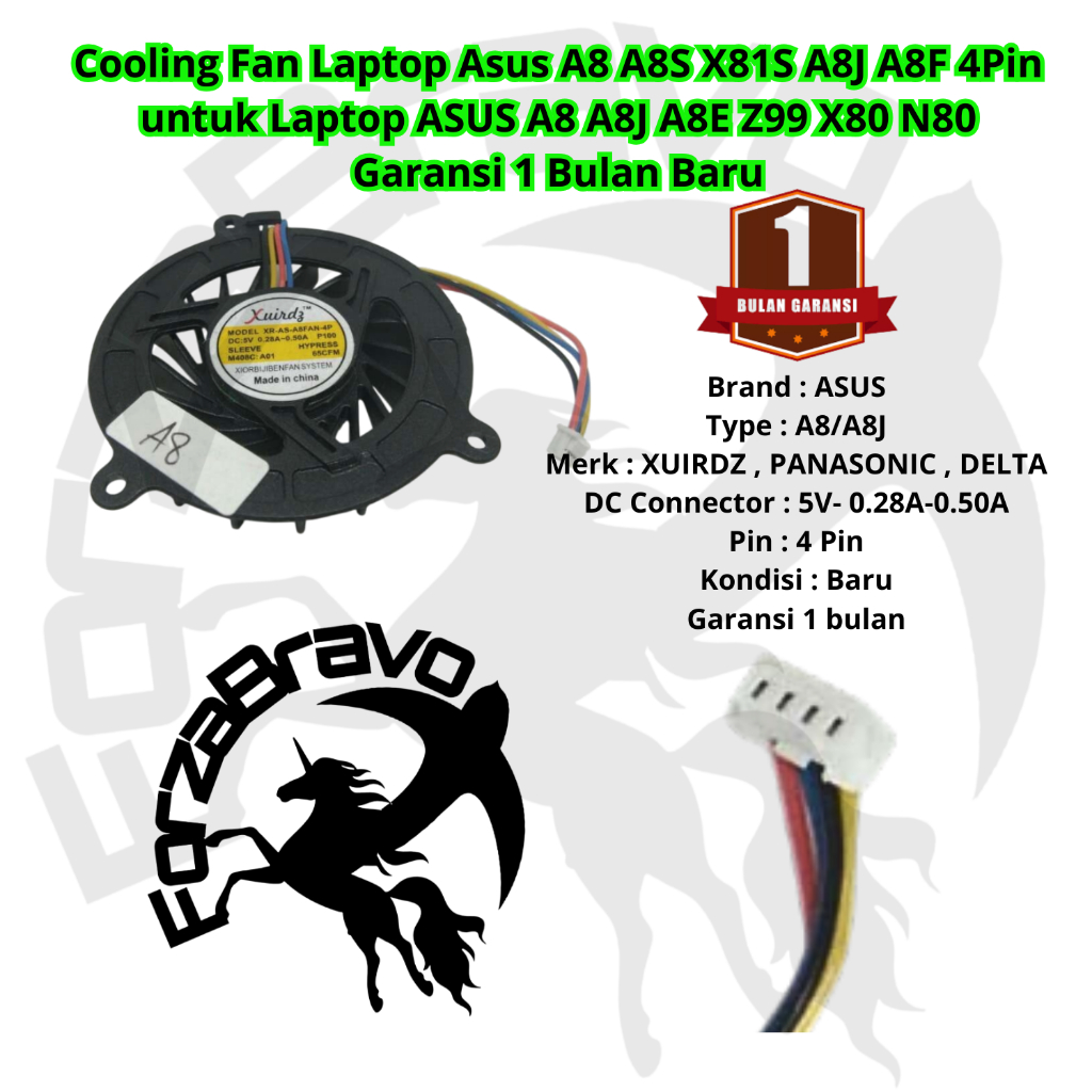 ASUS KFB0505HHA พัดลม 4 PIN สําหรับ ASUS A8 A8J A8F Z99 X80 N80 N81 F3J F8S Z53J Z53 M51 Z99 Z99J F3