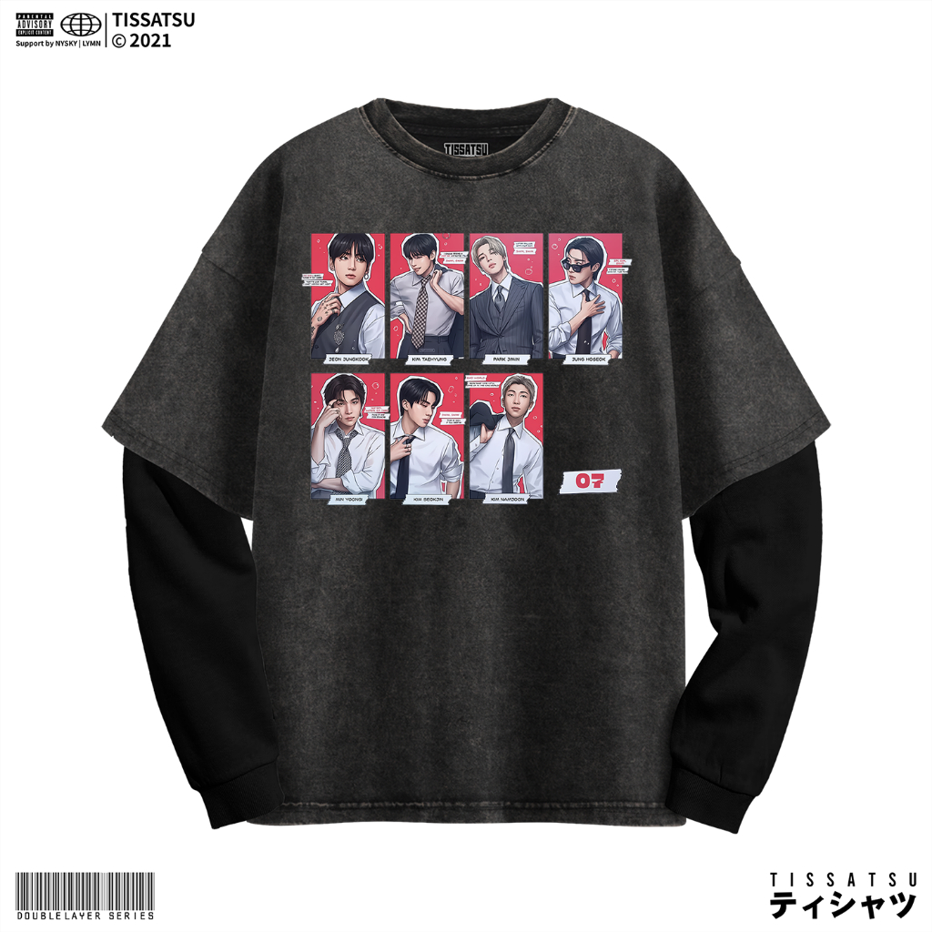 TISSATSU Longsleeves BANGTAN Double Layer Oversize / Long Sleeve Wash Shirt BT-20