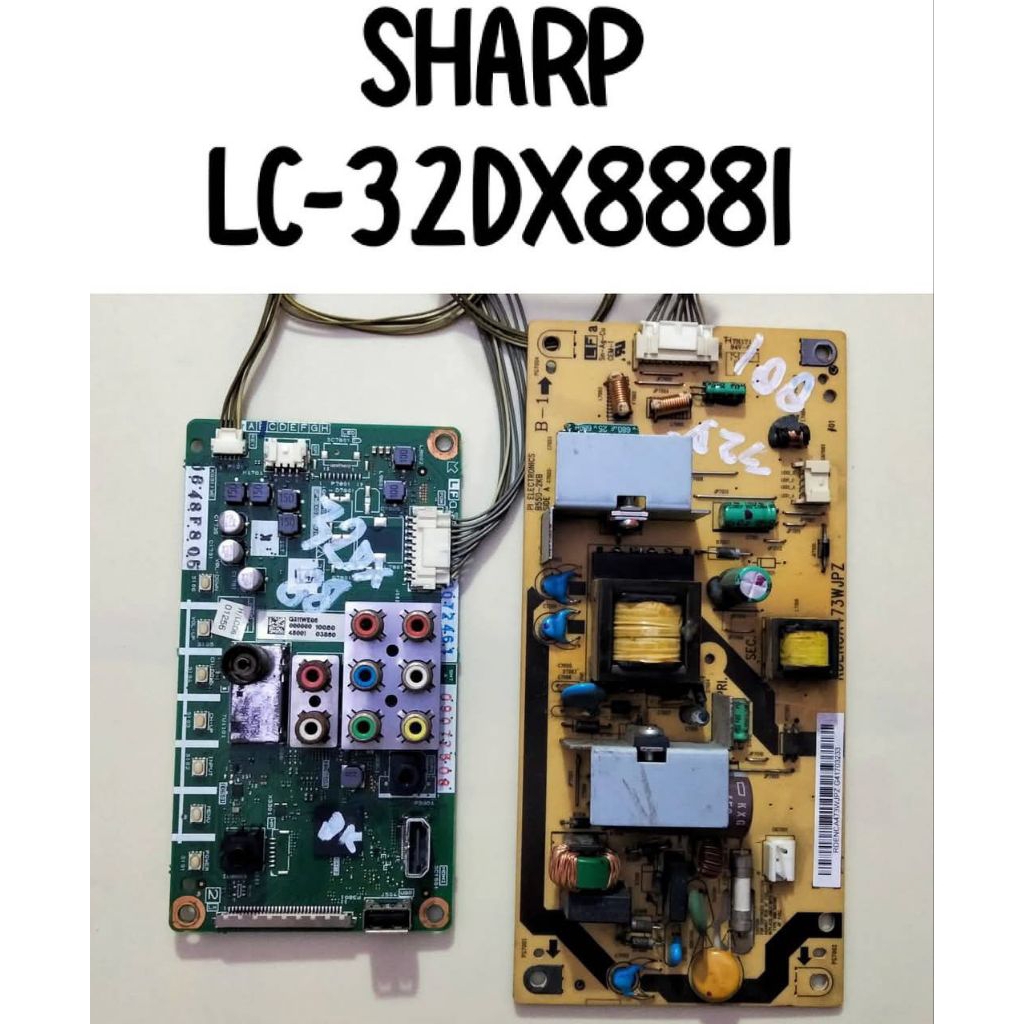 MESIN 1 ชุด MB MAINBOR MAINBOAR เมนบอร์ด PSU POWER SUPPLY SUPLI SUPLAY REGULATOR TV SHARP 32DX8881 3