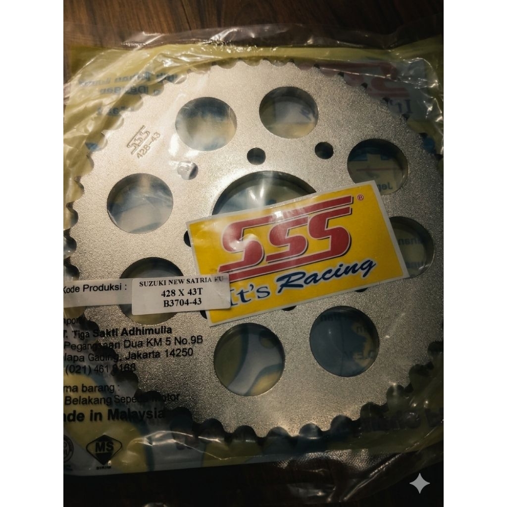 REAR GEAR NINJA R/SATRIA FU/ KARISMA/ BLADE THICKNESS 428 & THIN SSS 415