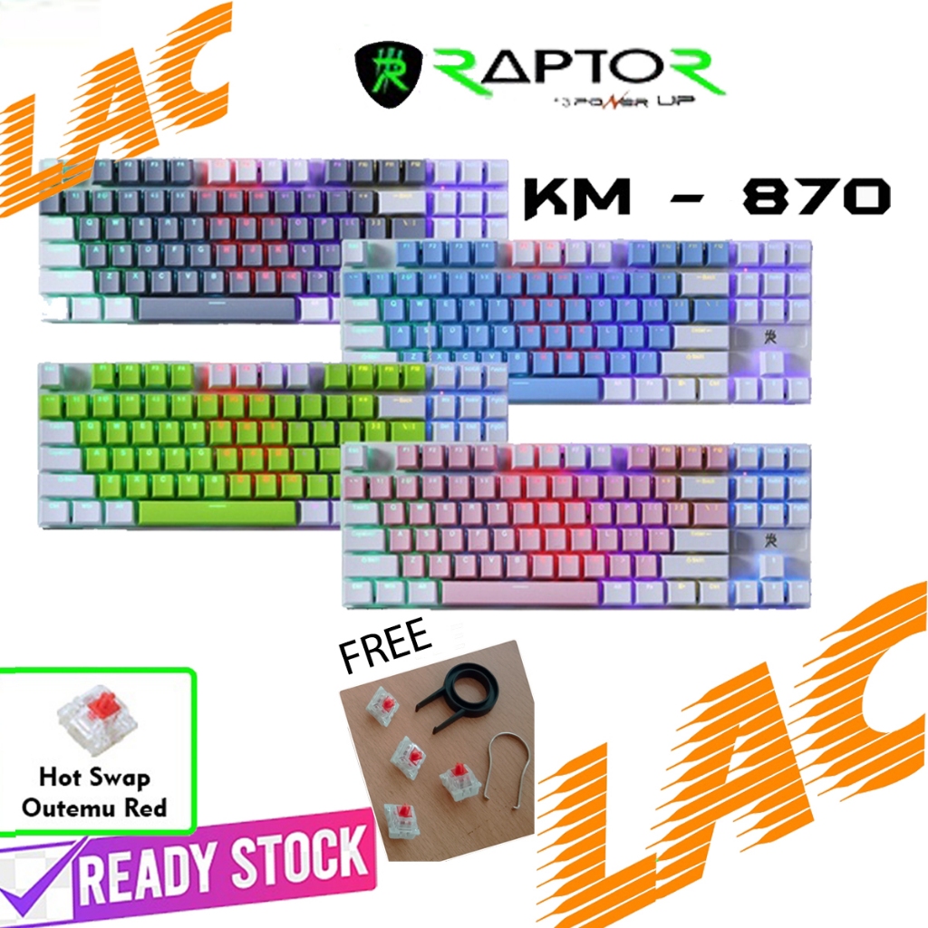 คีย์บอร์ดเกมมิ่ง Raptor RGB คีย์บอร์ดแบบกลไก 60%