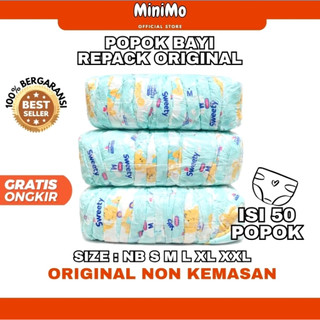 Pempes Popok Bayi Non Kemasan | ISI 50 | Original Repack NB/S/M/L/XL/XXL