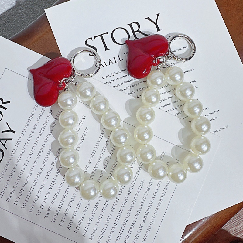 HP GANTUNGAN Phone Strap / Pearl Phone Holder / Pearl Bead Phone Strap / Pearl Love Phone Strap