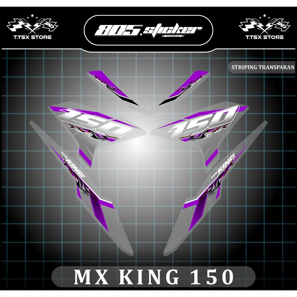 TRANSPARENT MX KING STRIPING/MX KING 150 สติ๊กเกอร์/MX KING 150 Y15ZR สติ๊กเกอร์แถบ
