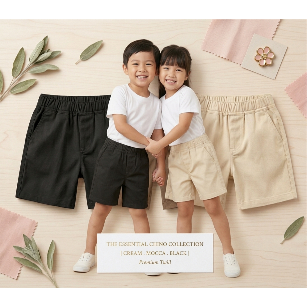 กางเกงขาสั้น CHINO สําหรับ BOYS AND GIRLS 1-8 ปี | กางเกงขาสั้นพรีเมี่ยมสําหรับผู้ชายและผู้หญิง