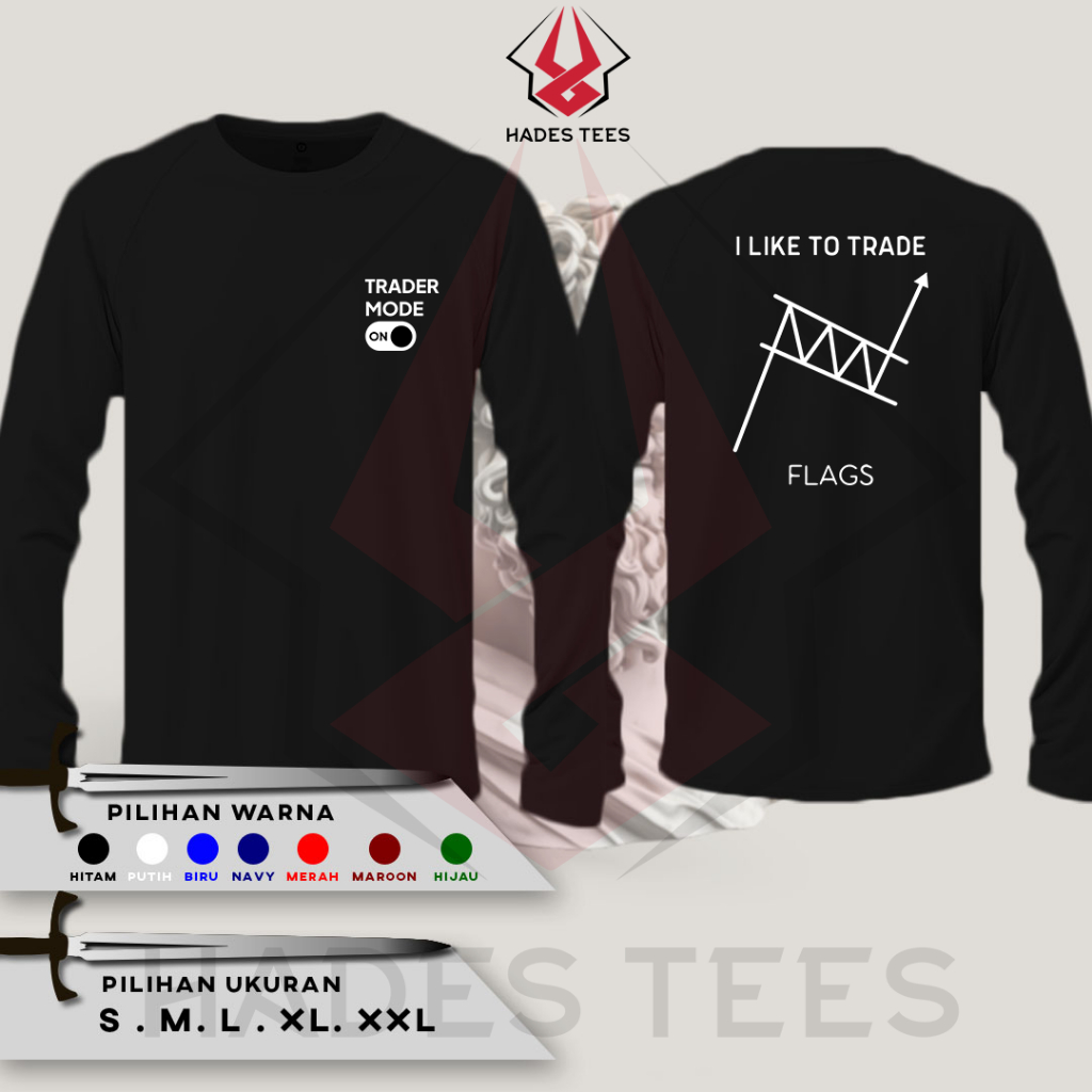 TRADER 1 เสื้อยืดแขนยาว Distro Combed 30S เสื้อยืด