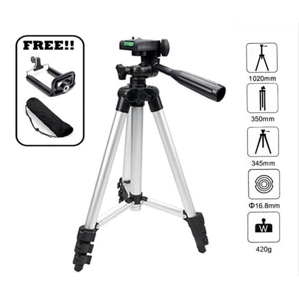ขาตั้งกล้อง 3110 ความสูง 102 ซม. สําหรับโทรศัพท์มือถือและกล้อง Bonus Universal U Holder Photo Holder