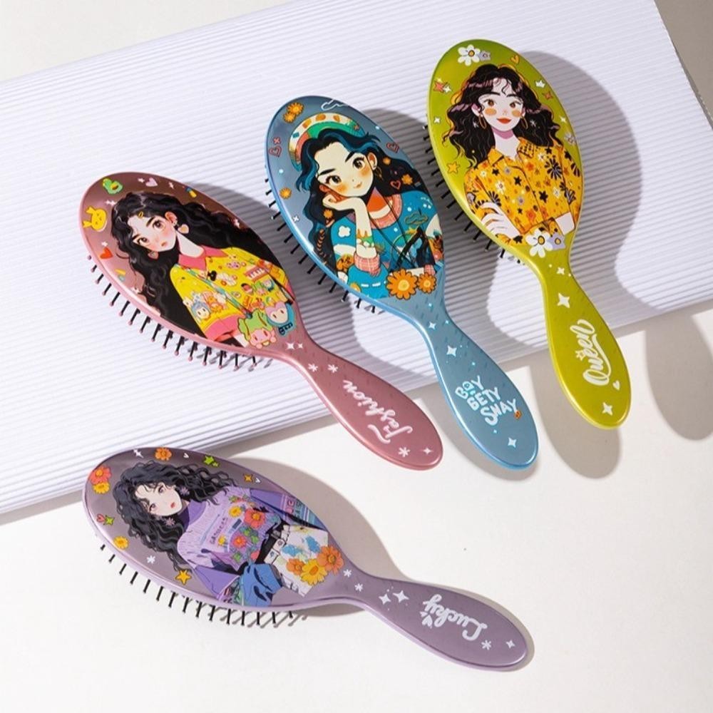 YEPPO Glossy หวีผมตัวอักษรสาวใหญ่แปรงเปียก Anti-Tangle เครื่องมือความงามหวีสําหรับเด็กและผู้ใหญ่สวยแ