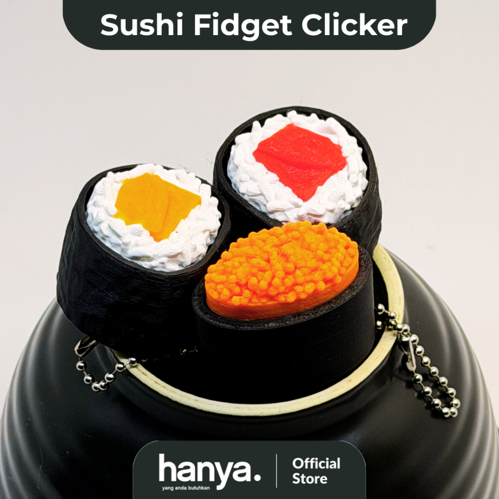 GANTUNGAN Cute Sushi Salmon, Sushi Tuna, Sushi Masago -Fidget Clicker & Unique Hanger