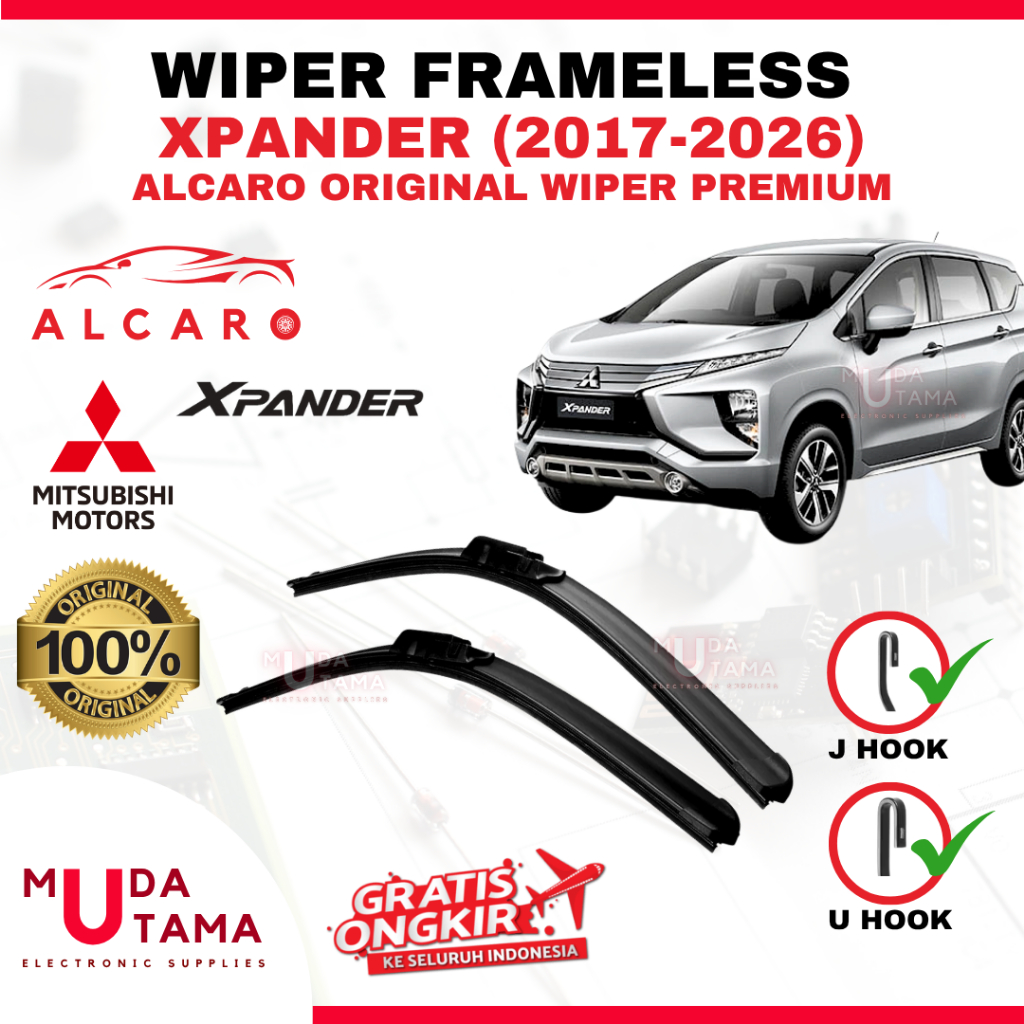 ที่ปัดน้ําฝนไร้กรอบ XPANDER 2017 ถึง 2026 Original Alcaro - XPANDER Glass Broom - XPANDER Frameless 