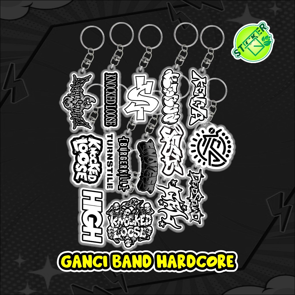 GANTUNGAN HARDCORE BAND KEYCHAIN HARDCORE ROCK KALCER KEYCHAIN
