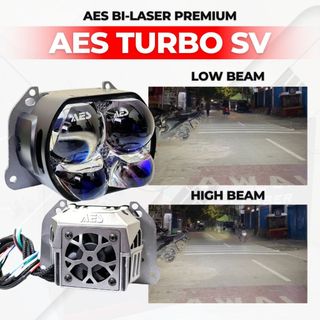 AES Turbo Bilaser SV 3 Inch 90 Watt 4 Laser Bilaser Projector Premium Purple Lens I1233