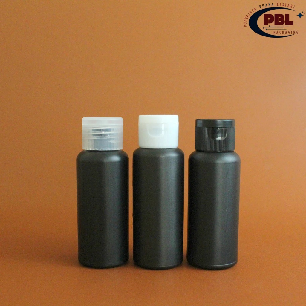 ขวดหมึก HDPE BLACK FLIPTOP / ขวดโทนเนอร์ 60 มล. / หมวก FLIPTOP 24 คอ