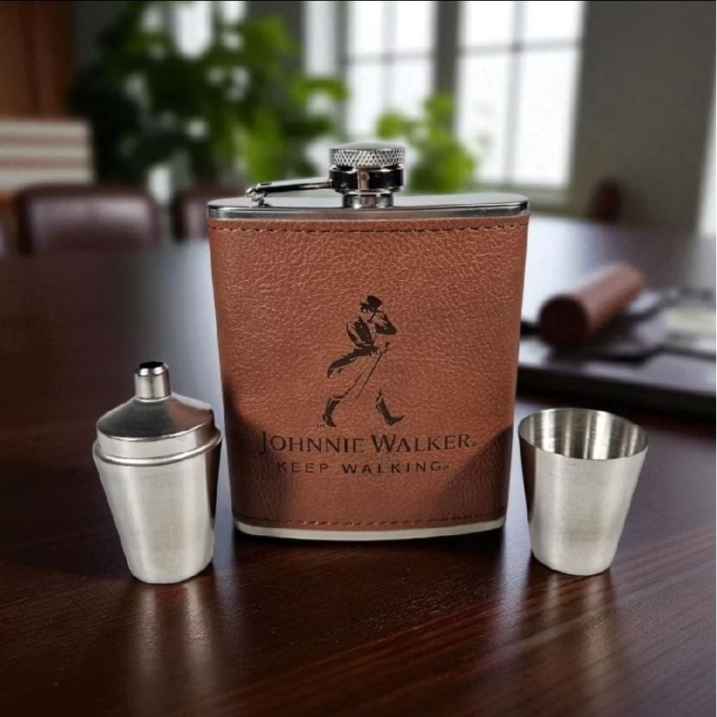 Taganov Johnnie Walker Leather Hip Flask