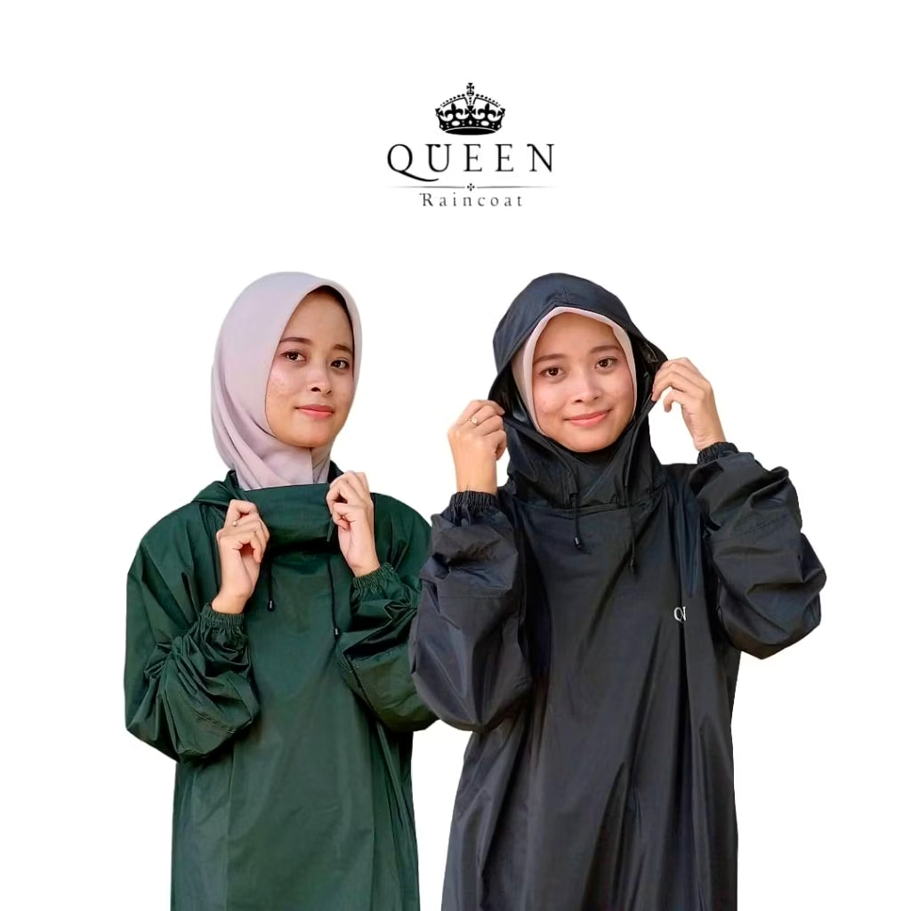 QUEEN เสื้อกันฝนสําหรับบุรุษและสตรีสไตล์เสื้อกันหนาวหมวก