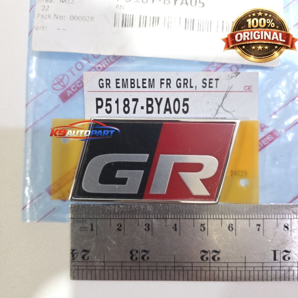 กระจังหน้าโลโก้สัญลักษณ์ Toyota Raize GR Agya GR Fortuner GR Toyota Hilux Rocco GR Original P5187-BY