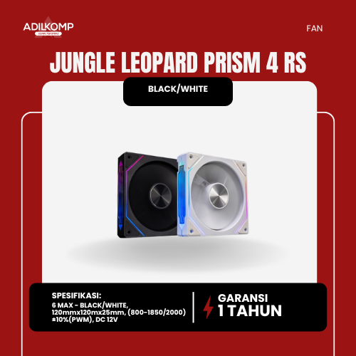 FAN CASE JUNGLE LEOPARD PRISM 4RS BLACK/WHITE