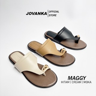 Jovanka Maggy - Sandal Flat Wanita Sendal Teplek Jepit Jempol Model Kekinian Pijakan Empuk Shoes Cewek Perempuan