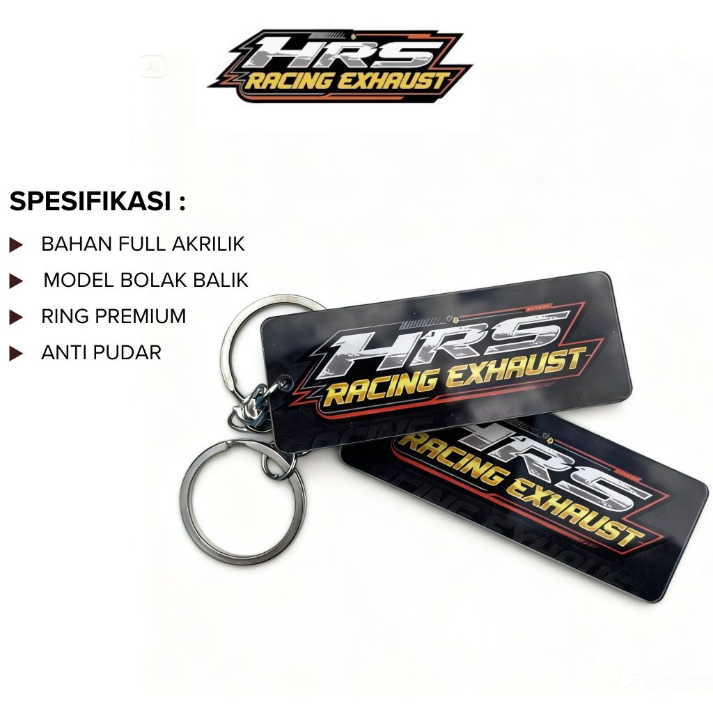 GANTUNGAN HRS พวงกุญแจอะคริลิคแบบพลิกกลับได้ (HRS MUFFLER)