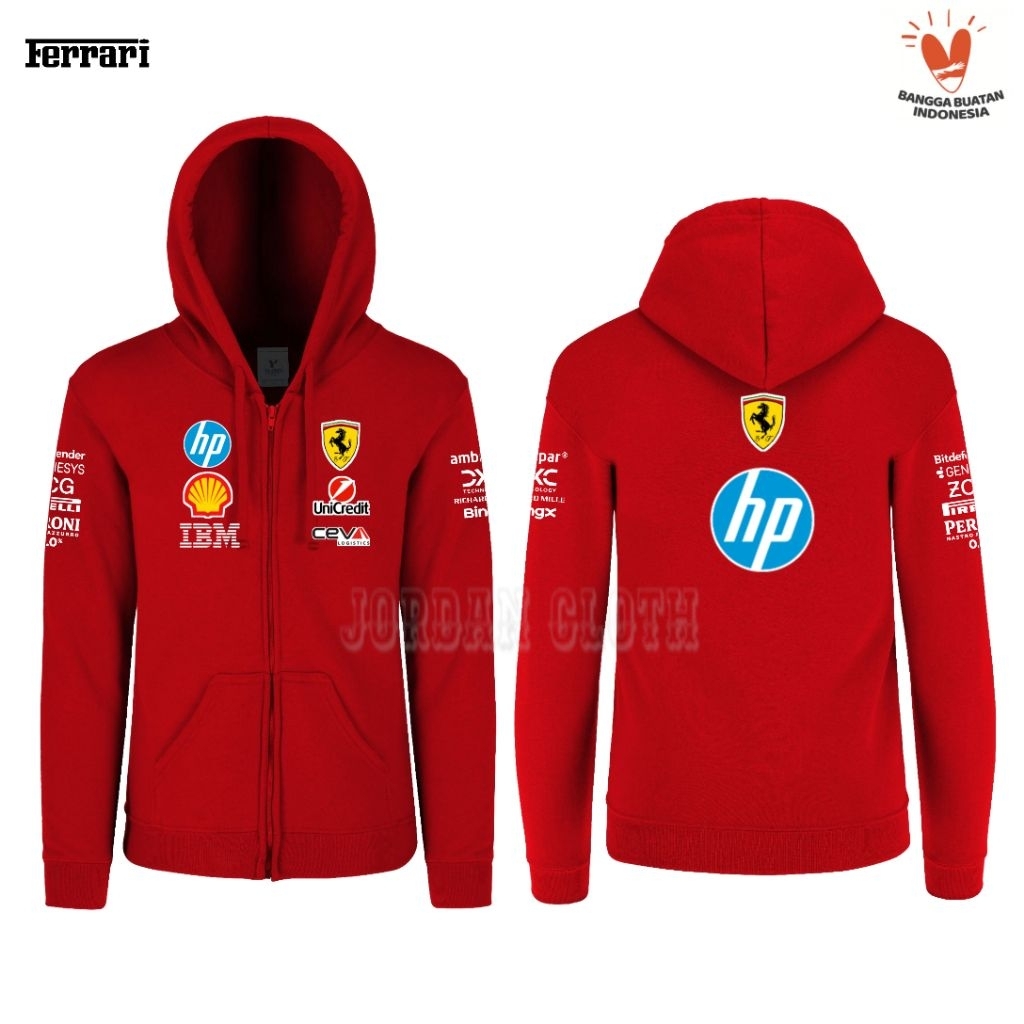 Hoodie Zipper Sweater Jacket Team Ferrari Scuderia F1 Formula One