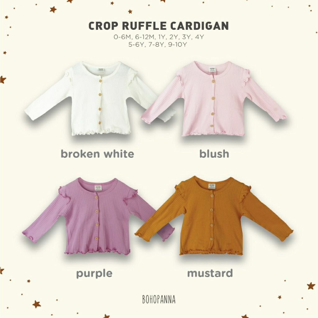 BOHOPNA - CROP RUFFLE CARDIGAN - คาร์ดิแกนเด็กผู้หญิง