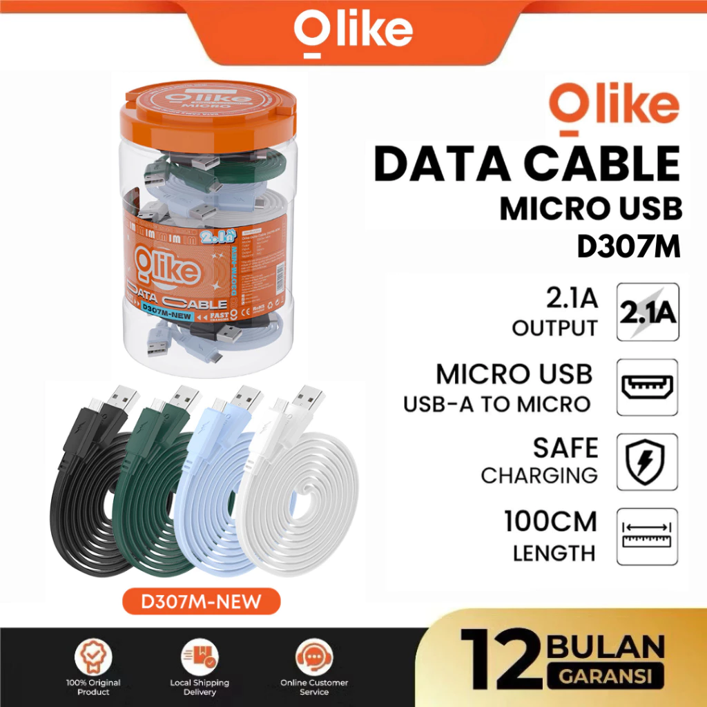 Olike D307M สายชาร์จ Micro USB 2.1A 1 เมตร