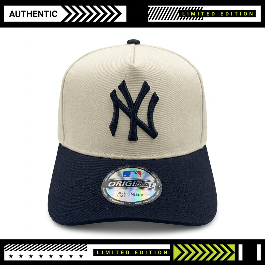 วัสดุครีมหมวก NY สีดํา กระบังหน้าสีดํา - Snapback 9Forty A-Frame