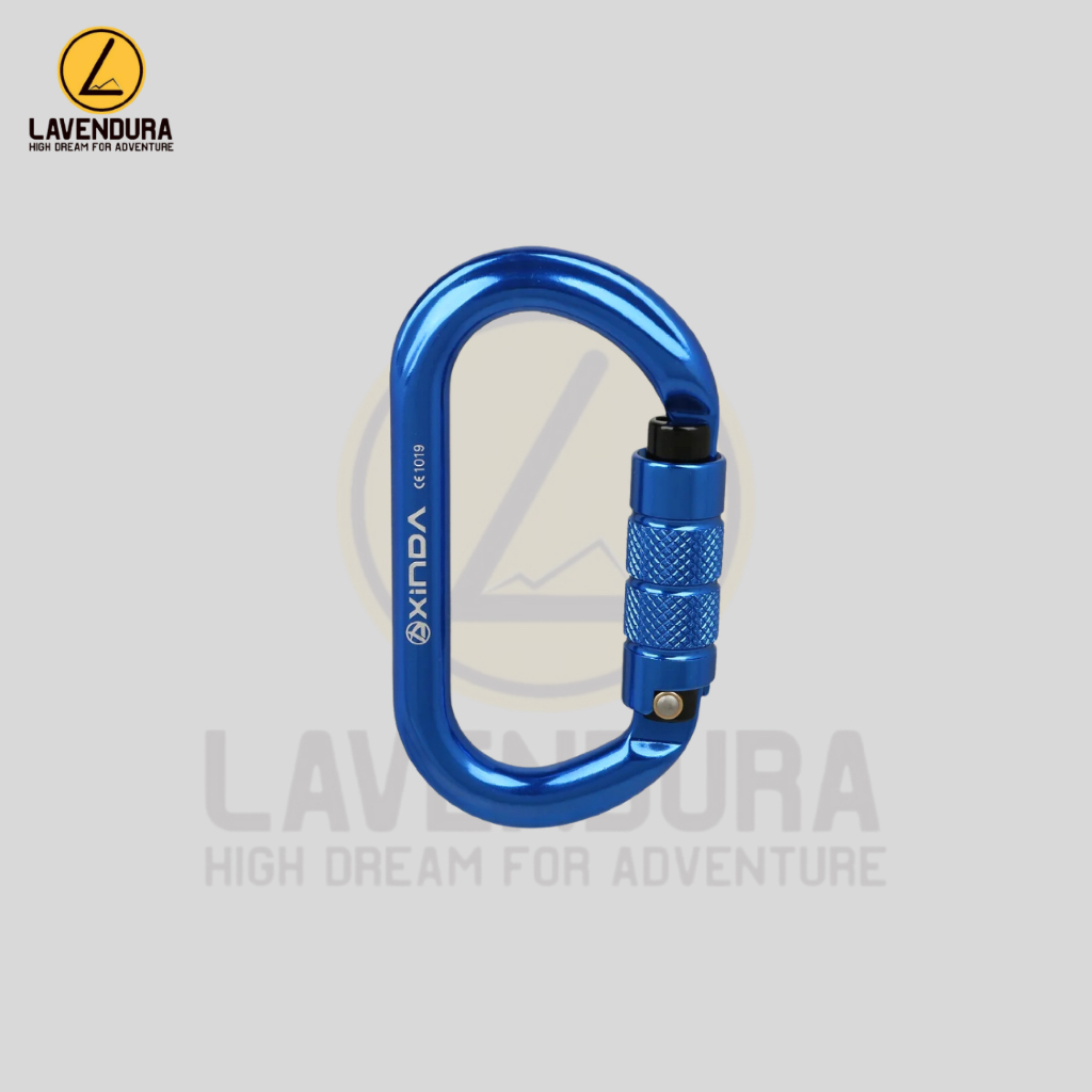Carabiner xinda รูปไข่ autolock 25kn อลูมิเนียมสีฟ้า carabiner hook rock Climbing flying fox wall Cl
