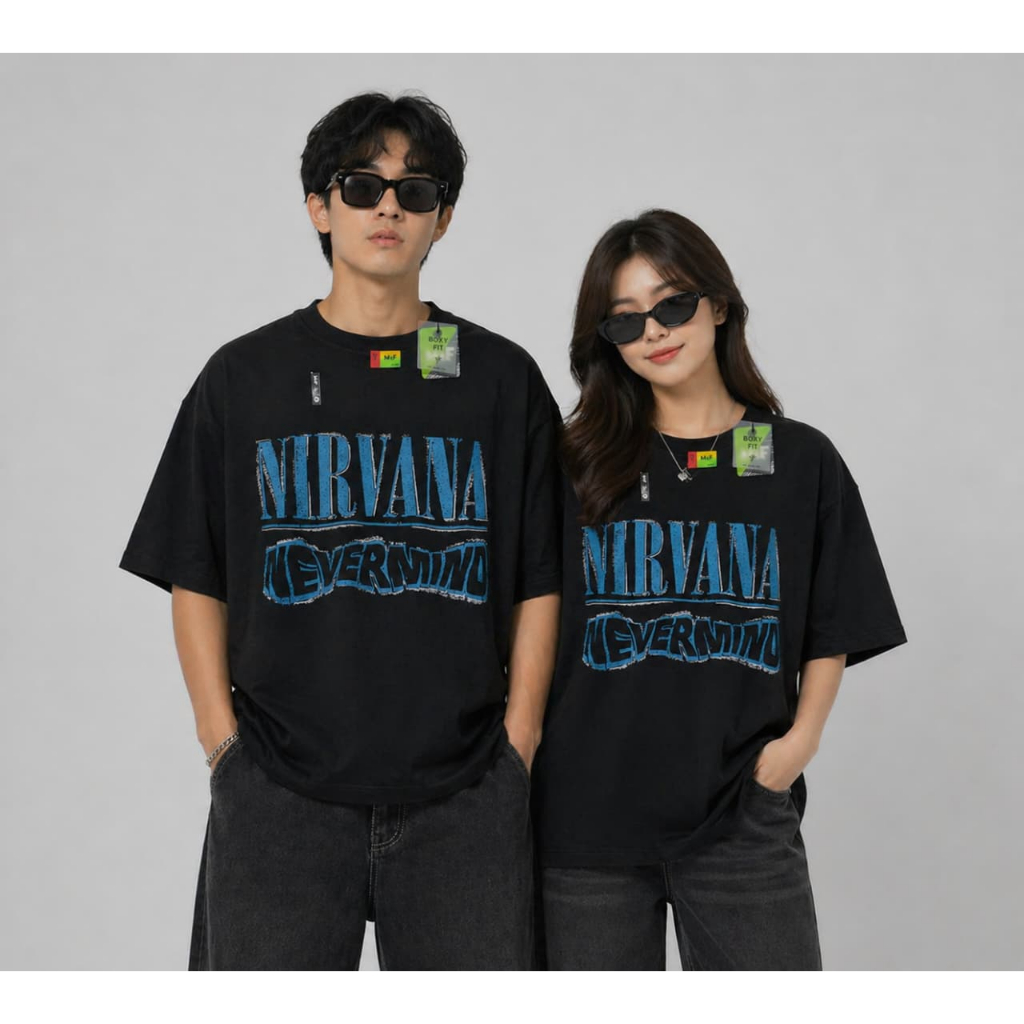 เสื้อยืด Oversize Boxy Nirvana Band Never Mind Mc.f supply co COLbed 24s