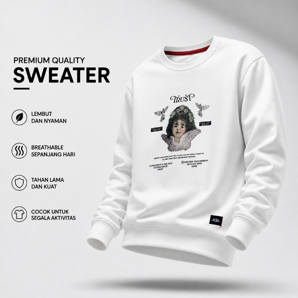 Nsa Ind Crewneck Trust Sweater ผู้ชายผู้หญิง