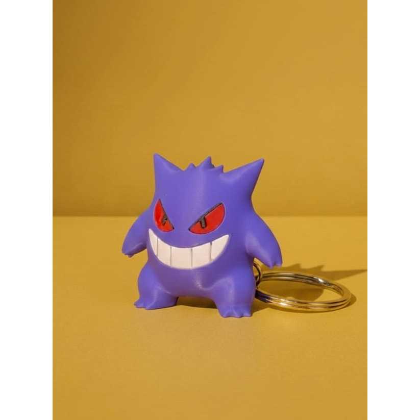 GANTUNGAN พวงกุญแจ Gengar Pokemon Chibi พวงกุญแจ Pokemon Gengar