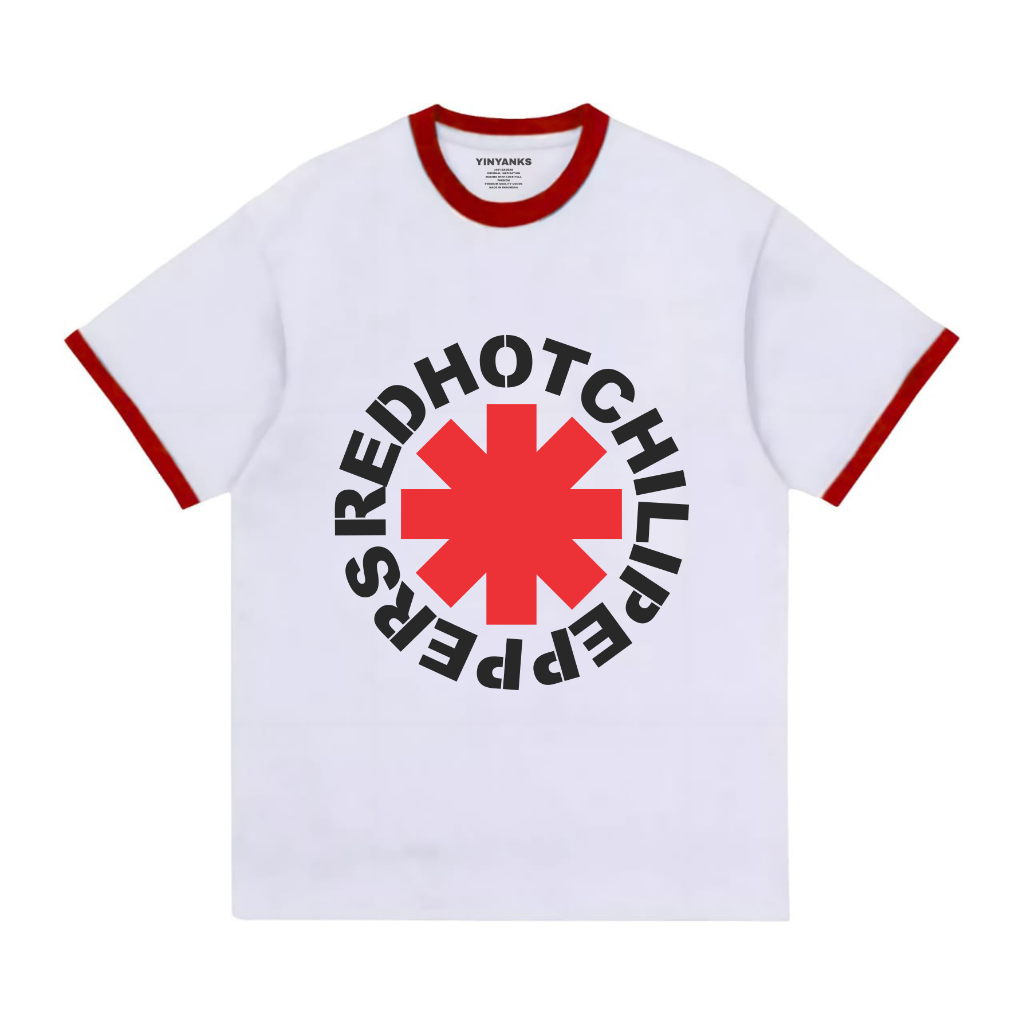 เสื้อยืด Distro Ringertee RHCP LOGO แขนสั้น Unisex ผู้ชายและผู้หญิงหน้าจอดิจิตอลพิมพ์ Tops ขนาด ML X