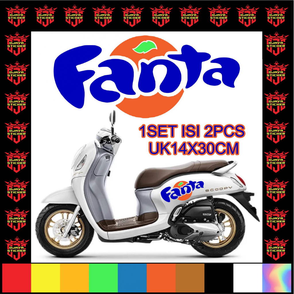 ชุดตัด 2 ชิ้น UK14X30 ซม.สติกเกอร์ตัด FANTA COOL UNIVERSAL รถจักรยานยนต์ VARIATION STICKER