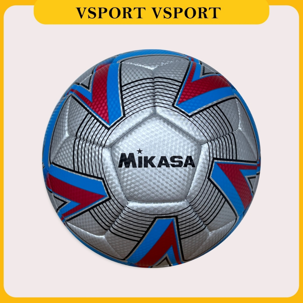 VSPORT MIKASA KICKOFF BRILLIANT STAR SIZE 5 ลูกฟุตบอล (ฟรีวาล์ว, NET AND PUMP)
