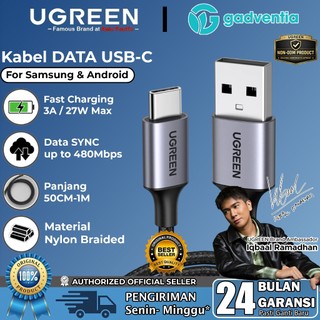 Ugreen Kabel Data USB Type C Nylon PVC Fast Charging 3A Max For Samsung Oppo Vivo Realme Infinix
