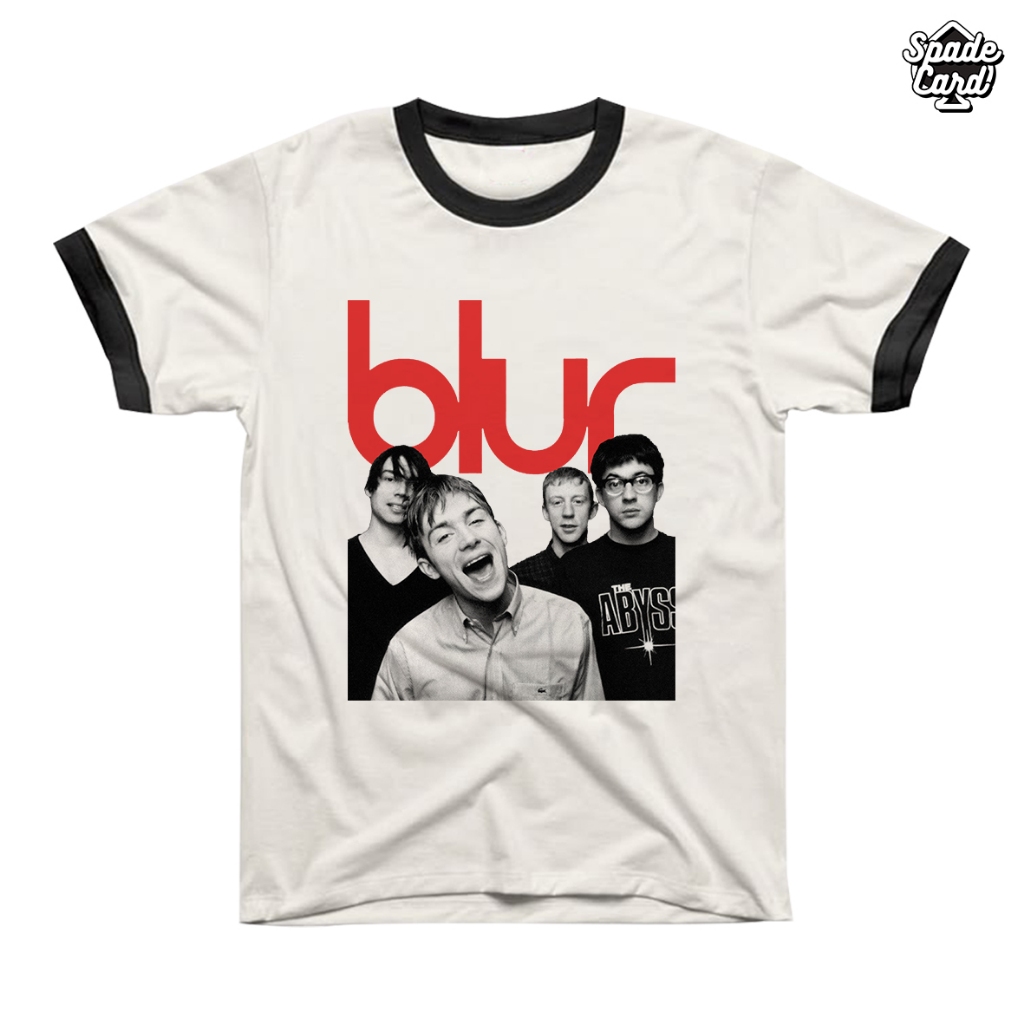 เสื้อยืด Blur Band - Pers 4 / Ringer Tee Band เสื้อยืด Unisex Britpop Rock Combad 24s
