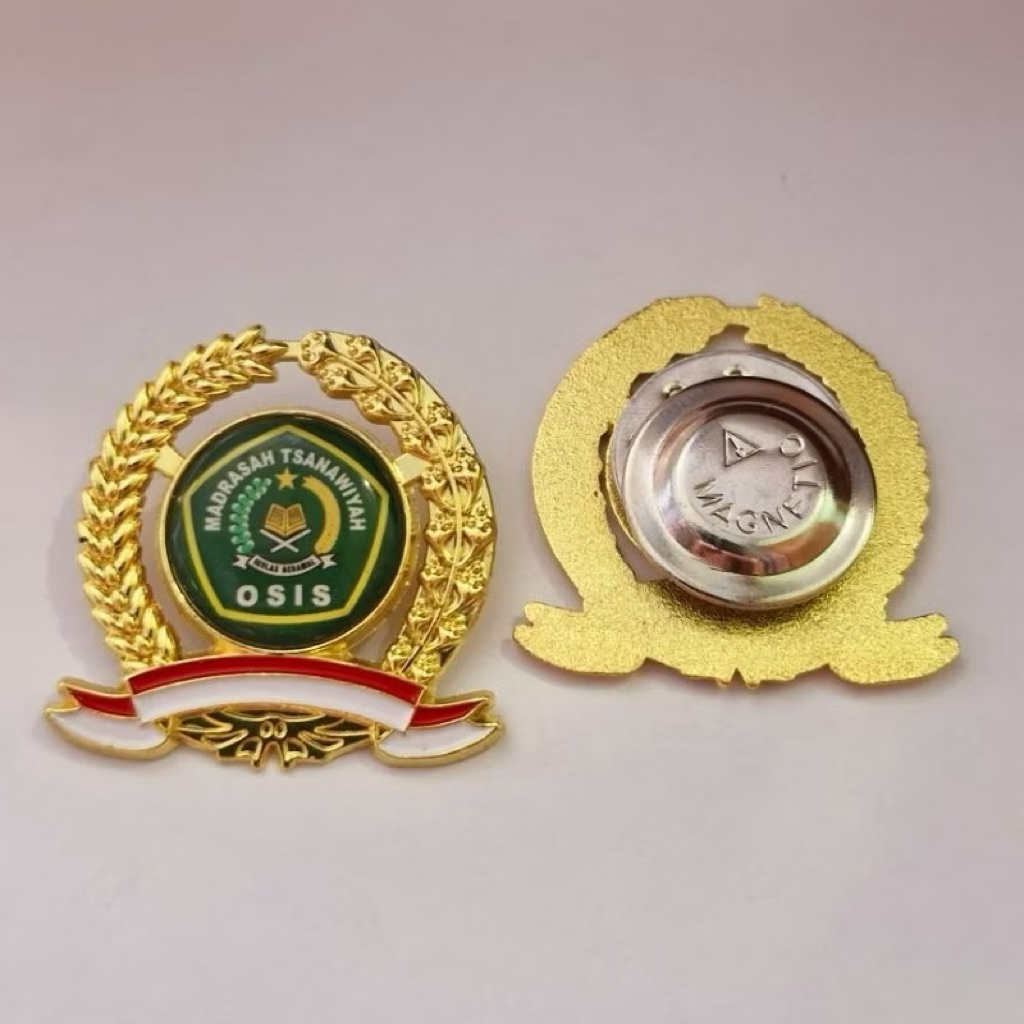 OSIS MADRASAH TSANAWIYAH โลโก้เข็มกลัด Pin Padi Kapas โลโก้ OSIS ทองเหลือง PIN/MAGNET