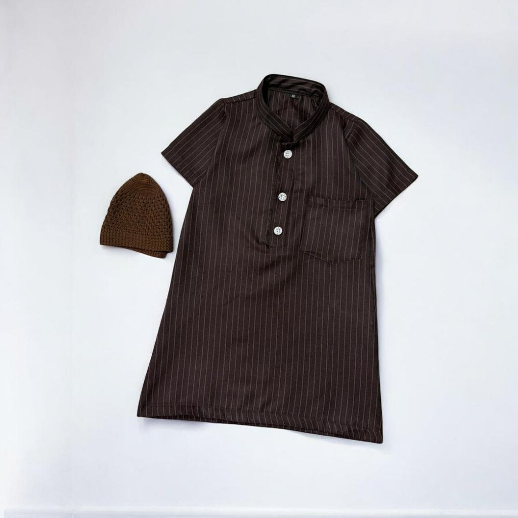 PREMIUM STRIPE BABY KOKO GAMIS 0-3 ปี ฟรี PECI
