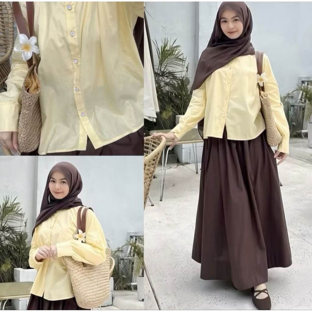 Cania Skirt กระโปรงผ้าลินินพื้นฐานของผู้หญิง - กระโปรงยาวผ้าลินินลําลอง ลุคเกาหลี