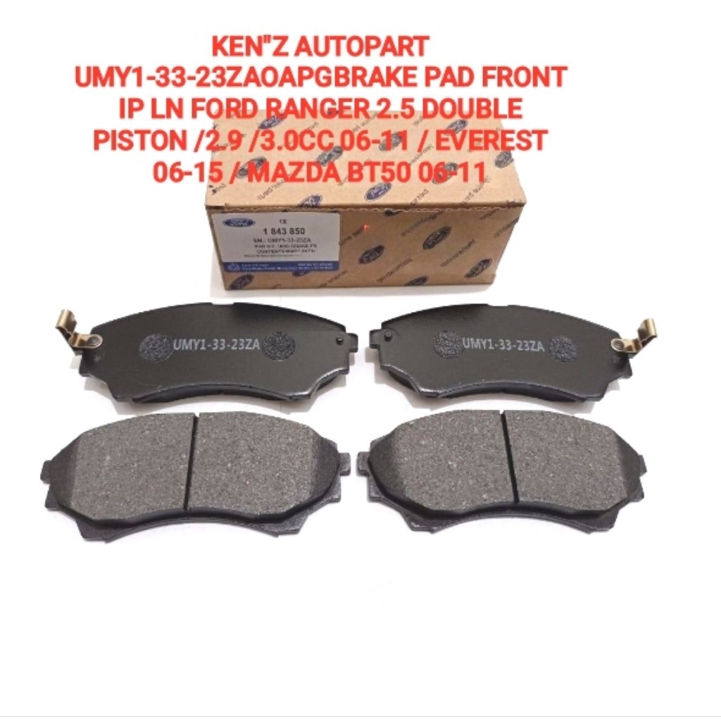 BRAKE PAD FRONT BRAKE PAD TYPE OEM IP LN FORD RANGER 2.5 DOUBLE PISTON /2.9 /3.0CC 06-11 / EVEREST 0