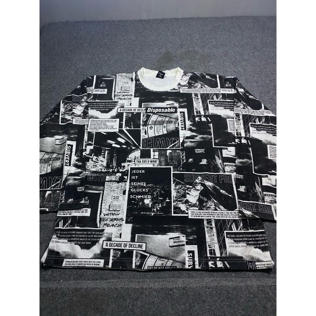 KATUN FULL PRINT COTTON T-SHIRT CAKEP B ONE SOUL WHITE BLACK SIZE XL