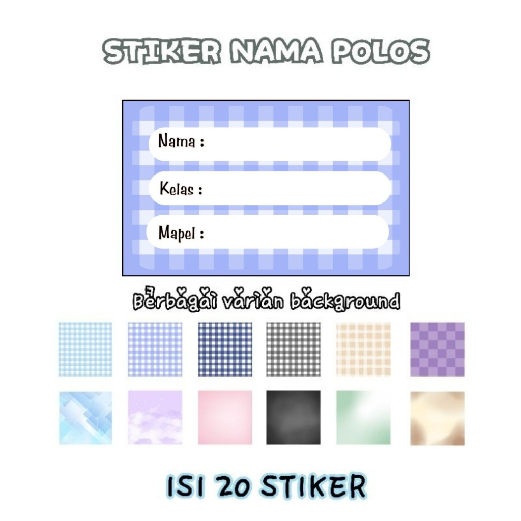 PLAIN NAME STICKERS NAME LABELS BOOK LABELS BOOK STICKERS - เส้นทาง 20