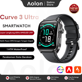 [NEW] Aolon Curve 3 Ultra Smartwatch 60Hz Amoled AOD HD 1.93‘’ Tahan Air 1 ATM Panggilan Bluetooth 100+ Mode Olahraga Pemantauan Kesehatan 24 Jam Smartwatch Pria Wanita