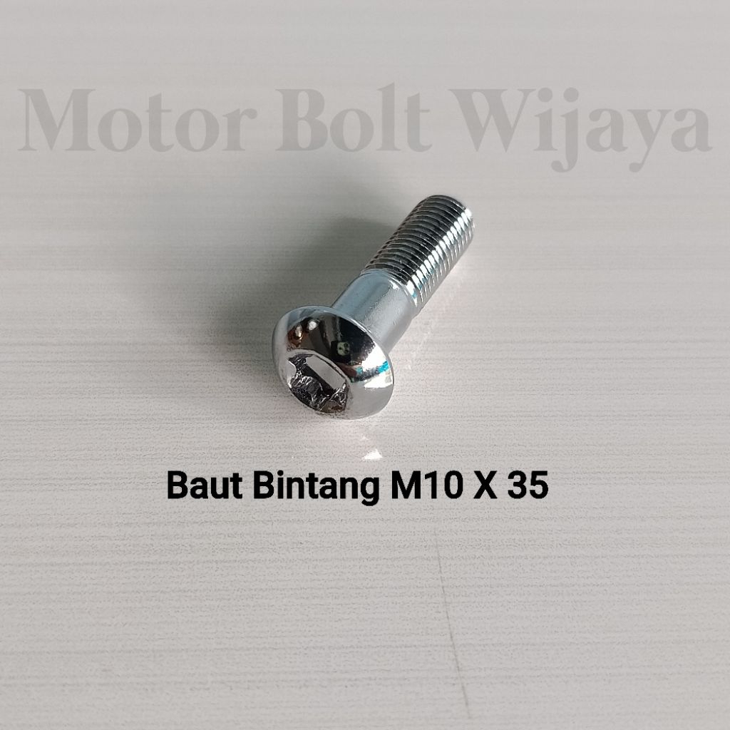Star Disc Bolts M10 x 35 Chrome Bolts 14 เนื้อหาคุณภาพ 1 ชิ้น