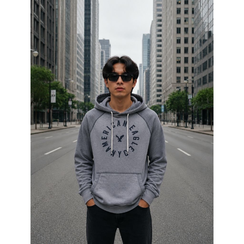 เสื้อฮู้ด AM*RICAN E*GLE 0R1 ไซส์ M (P66 x L52)