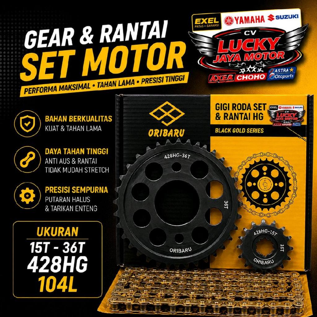 Gearset girset chainkit เกียร์โซ่ gir ชุด Jupiter Z Burhan Vega R ใหม่ Crypton F1zr F1 zr 428HG-104L