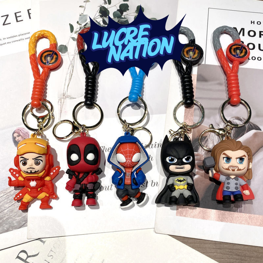 GANTUNGAN Marvel Superhero พวงกุญแจ Spiderman Chain น่ารัก Spiderman Marvel Iron Man พวงกุญแจรถ